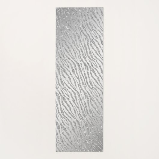 アニマルプリントパーソナライズされたシルバーグリッターグラム ヨガマット (裏面)