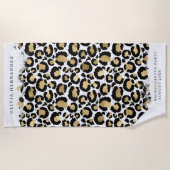 アニマルプリントパーソナライズされたビーチタオル ビーチタオル (正面)