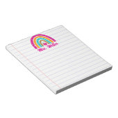 アニマルプリントパーソナライズされたボホレインボー先生 ノートパッド (アングル)