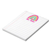 アニマルプリントパーソナライズされたボホレインボー先生 ノートパッド (回転)