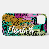 アニマルプリントパーソナライズされた Case-Mate iPhoneケース (裏面 (横))