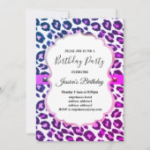 アニマルプリントヒョウ女性の女の子の誕生日の招待 招待状 (正面)