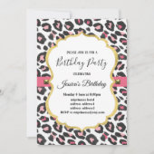 アニマルプリントヒョウ女性の女の子の誕生日の招待 招待状 (正面)