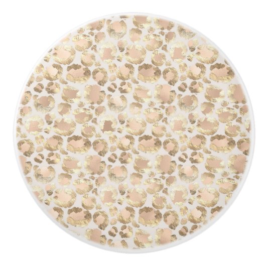 アニマルプリントヒョウ抽象芸術カスタム セラミックノブ (正面)