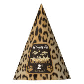 アニマルプリントヒョウ誕生日パーティーハット パーティーハット (正面)