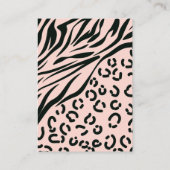 アニマルプリントピンクイヤリングホルダー表示カード 名刺 (裏面)