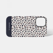 アニマルプリントピンク名前をカスタムする iPhoneケース (裏面横)