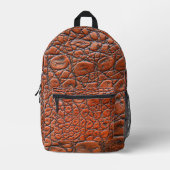 アニマルプリントフェイクアリゲータ プリントバックパック (正面)