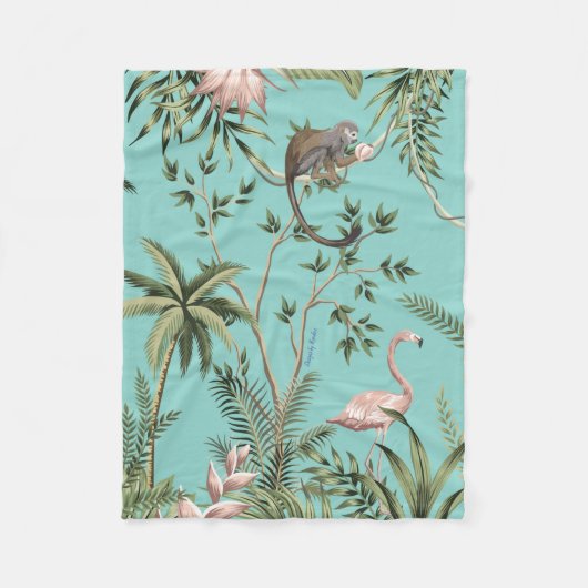 アニマルプリントフランスのトイル フリースブランケット (正面)