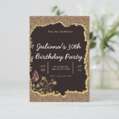 アニマルプリントフローラ誕生日の招待 招待状 (スタンド正面)