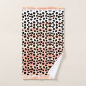 アニマルプリントブラックとピンク バスタオルセット (ハンドタオル)