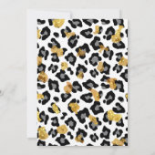 アニマルプリントブラック金ゴールドグリッターファーパターン 招待状 (裏面)