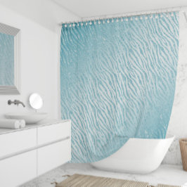 アニマルプリントブルーグリッターグラム シャワーカーテン