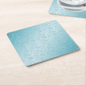 アニマルプリントブルーグリッターグラム スクエアペーパーコースター (アングル)