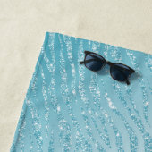 アニマルプリントブルーグリッターグラム ビーチタオル (インサイチュ)