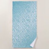 アニマルプリントブルーグリッターグラム ビーチタオル (正面)