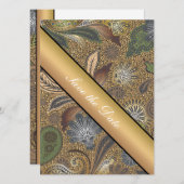 アニマルプリントペイズリーパターン セーブザデート (正面/裏面)