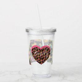 アニマルプリントホイフェイクルピモノグラムのンク名Acry アクリルタンブラー