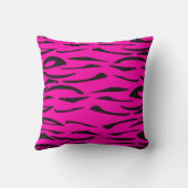 アニマルプリントホットピンクとブラック クッション (裏面)