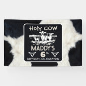 アニマルプリントホーリーカウズ誕生日バナー 横断幕 (横)