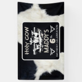 アニマルプリントホーリーカウズ誕生日バナー 横断幕 (縦)