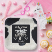 アニマルプリントホーリーカウー誕生日紙プレート ペーパープレート (パーティー)