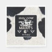 アニマルプリントホーリー牛誕生日紙ナプキン スタンダードランチョンナプキン (正面)