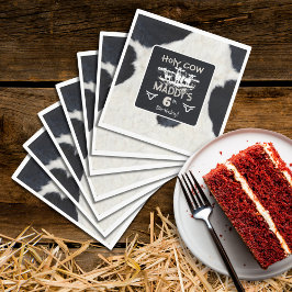 アニマルプリントホーリー牛誕生日紙ナプキン スタンダードランチョンナプキン