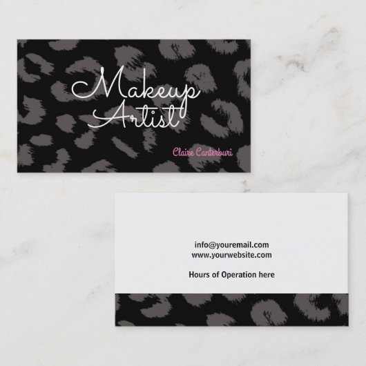 アニマルプリントメイクアップアーティスト 名刺 (正面/裏面)