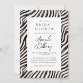 アニマルプリントモダンブラック&ホワイトブライダルシャワー 招待状 (正面)