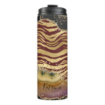 アニマルプリントユニークアゲート金ゴールドグリッター