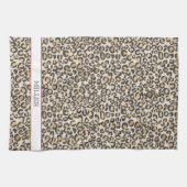 アニマルプリントレオパードネームシックホームデコール キッチンタオル (横)