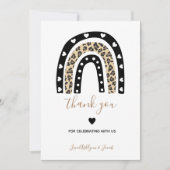 アニマルプリントレオパードレインボーベビーシャワー サンキューカード (正面)