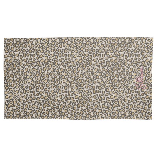 アニマルプリントレオパード名ニュートラルシックトレンディー 枕カバー (正面)