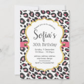 アニマルプリントレオパード女性少女の誕生日 招待状 (正面)