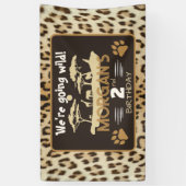 アニマルプリントレオパード誕生日バナー 横断幕 (縦)