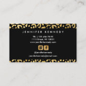 アニマルプリントレオパード金ゴールドブラックフォイル美しいサロン 名刺 (裏面)