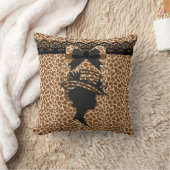 アニマルプリントレディーウィットハットスクエア装飾用クッション クッション (ブランケット)