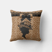 アニマルプリントレディーウィットハットスクエア装飾用クッション クッション (裏面)