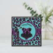 アニマルプリントロックスタートゥーベビーシャワー 招待状 (スタンド正面)