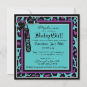 アニマルプリントロックスタートゥーベビーシャワー 招待状 (裏面)