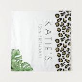 アニマルプリントワイルドパーティーバナーを取得しよう タペストリー (正面(横))