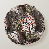 アニマルプリント型円枕 ラウンドクッション (裏面)