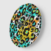 アニマルプリント型 ラージ壁時計 (傾斜)