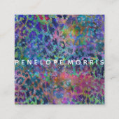 アニマルプリント抽象芸術グリッター美しいスタイリスト スクエア名刺 (正面)