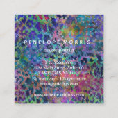 アニマルプリント抽象芸術グリッター美しいスタイリスト スクエア名刺 (裏面)