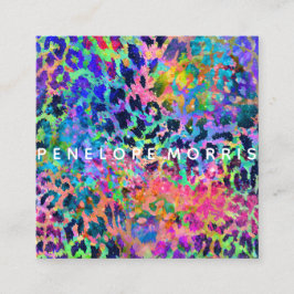 アニマルプリント抽象芸術美しいスタイリスト スクエア名刺