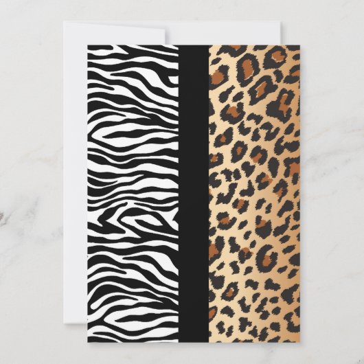 アニマルプリント数々のチータヒョウ招待状 招待状 (裏面)