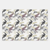 アニマルプリント熱帯金ゴールド模様 ラッピングペーパーシート (正面3)