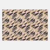 アニマルプリント熱帯金ゴールド模様 ラッピングペーパーシート (正面)